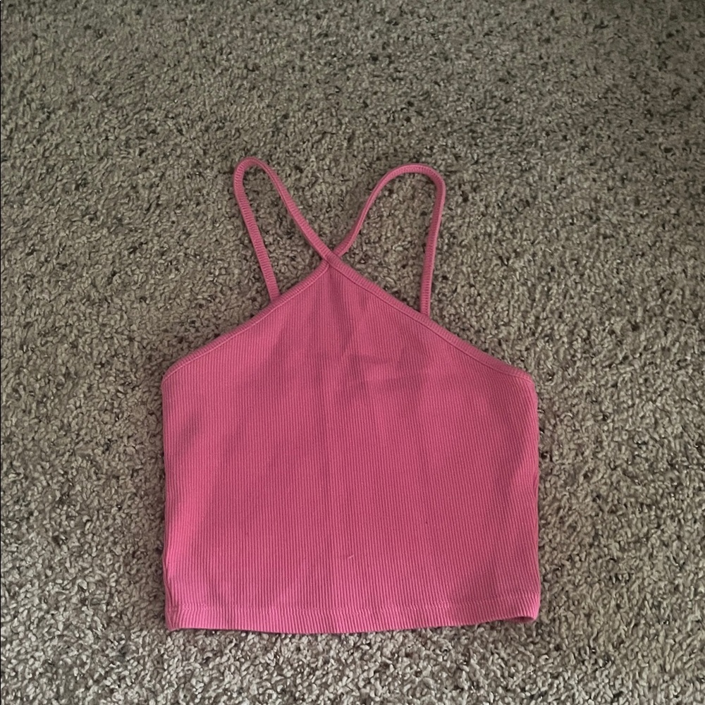 Zara Pink Ribbed Kids Tank Top